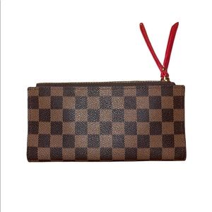 Brown Checkered Wallet